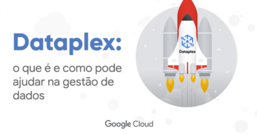 A imagem de um foguete com a palavra Dataplex.