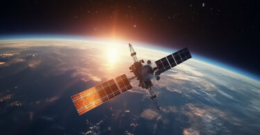 Um satélite no meio da terra.