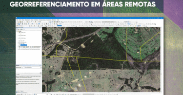 Imagem que representa o trabalho de georreferenciamento em uma área remota. São apresentadas tecnologias de o sensoriamento remoto e uso de imagens de satélite.