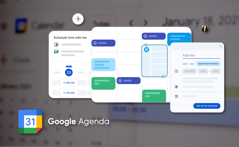 Agendamento de reuniões no Google Agenda.